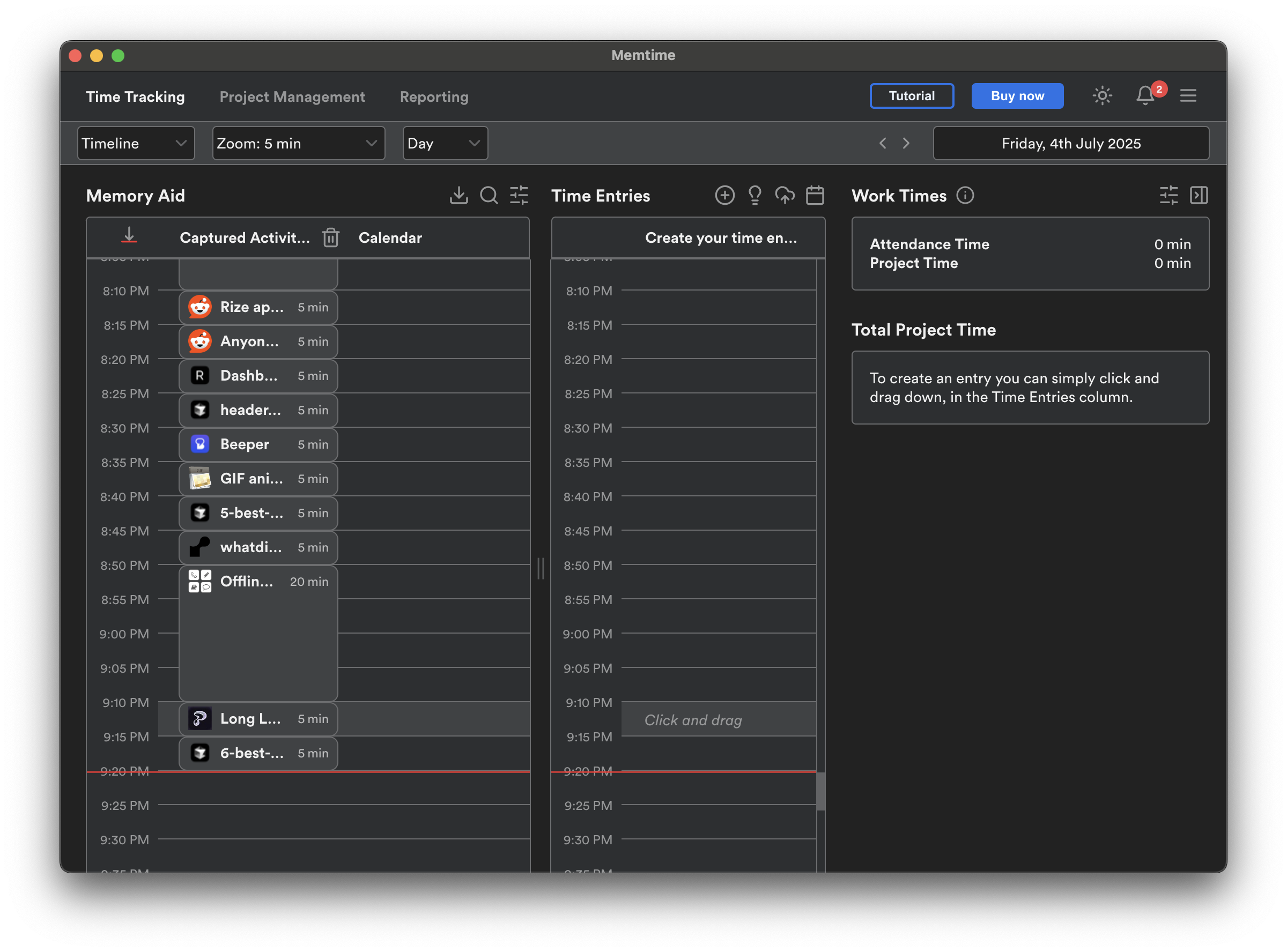 Memtime Interface